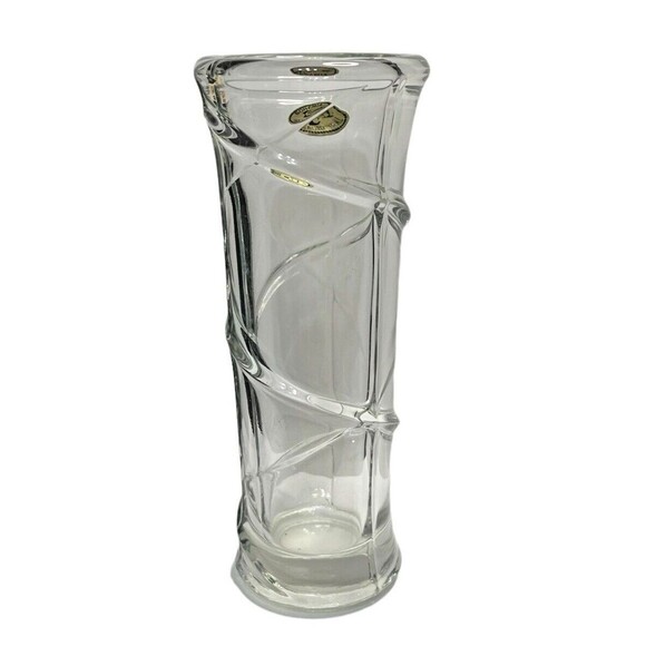 Crystal Clear Glass Vase Bohemian by Crystalex Made in Czech Republic 3"W x 8"H - Picture 2 of 9